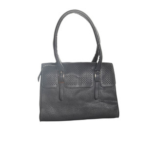 Hadari Women's Double Hanlde Black Tote Bag with 4 internal pockets and 1 exterior pocket