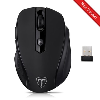 Black 6-button 2,400-DPI 2.4G Wireless Mouse with Nano Receiver, 15-month Battery Life, and 5 Adjustable Levels
