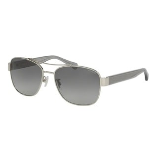 Coach Womens HC7064 L151 926411 Silver Metal Aviator Sunglasses