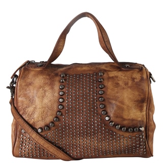 Rimen & Co. Genuine Leather Studded Design Decor Table Tote Bag