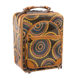 Ripani Time Brown Canvas, Leather, and Fabric 20-inches Carry On Luggage