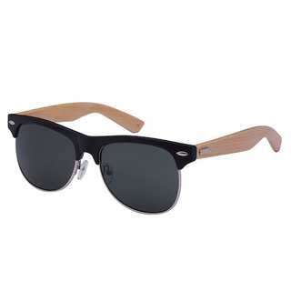 Mechaly Classic Clubmaster Style Bamboo Unisex Sunglasses