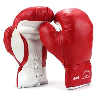 Velocity Toys Kids Youth Red Synthetic Leather Training Boxing Gloves