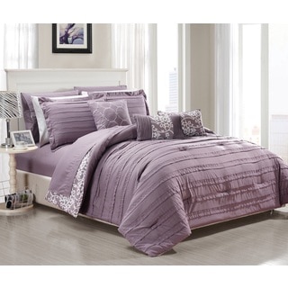 Chic Home Zarina BIB Purple 10-Piece Comforter Set