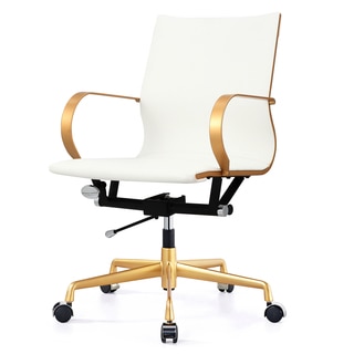 M360 Gold/White Vegan Leather Office Chair