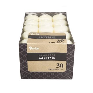 Darice Unscented Ivory White 12-hour Votive Candles (Pack of 30)