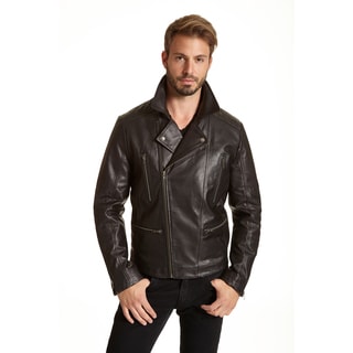 Excelled Men's Big and Tall Leather Moto Jacket