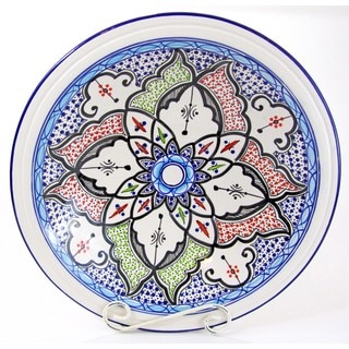Le Souk Ceramique Tibarine Large Stoneware Serving Bowl (Tunisia)