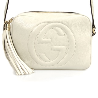 Gucci Soho Small Off White Leather Disco Handbag