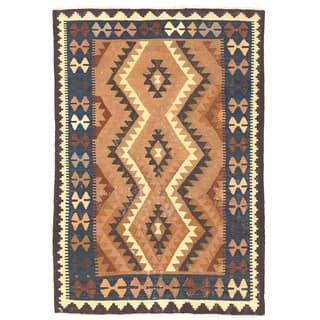 Herat Oriental Afghan Hand-woven Wool Mimana Kilim (3'2 x 4'7)