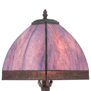 Lavender/Pink 25-inch High Stained Glass Bent Panel Table Lamp