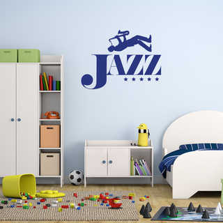 Style & Apply 'Jazz' Blue Vinyl Wall Decal Sticker