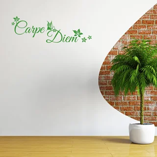 'Carpe Diem Floral' Solid Colored Wall Decal
