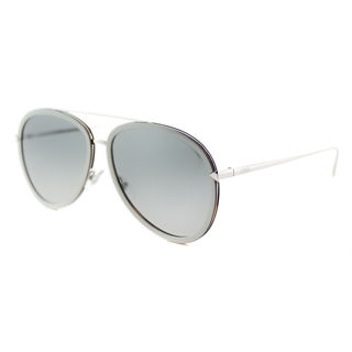 Fendi FF 0155 V5A Funky Angle Beige Palladium Metal Aviator Grey Gradient Lens Sunglasses