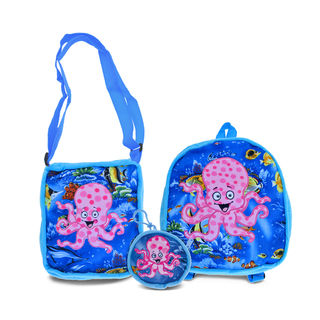 Puzzled Octopus Collection - Coin Bag, Shoulder Bag, and Backpack