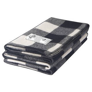 Woolrich Rough Rider Black and White Wool Buffalo Throw