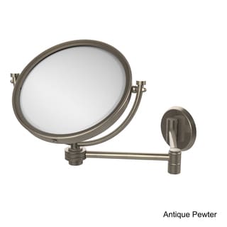 Allied Brass 8-inch Wall-mounted Extending Makeup Mirror with 2X Magnification and Dotted Accent