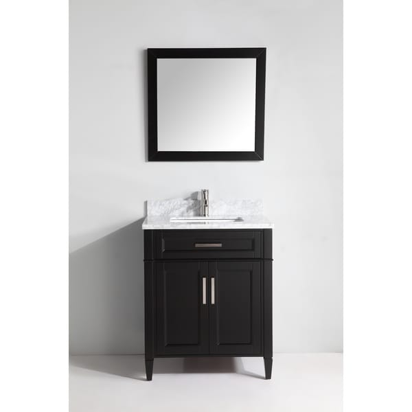 Vanity Art 30-inch Single Sink Bathroom Vanity Set with Carrara Marble Top