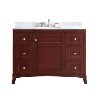 Arezzo Antique Cherry 48-inch Single Vanity with Carrara White Marble Top without Mirror