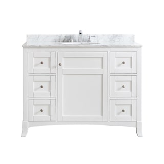 Arezzo 48-inch Mirrorless White-finished Carrara Marbletop Single Vanity