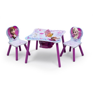 Disney Frozen Multicolored Wood/Metal/Polyester Blend Table and Chair Set with Storage