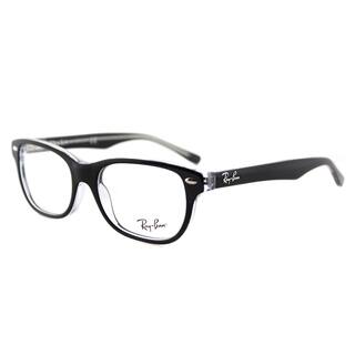 Ray-Ban RY 1555 3529 48-millimeter Black on Transparent Plastic Rectangle Eyeglasses