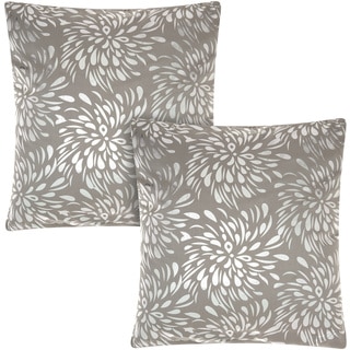Mina Victory Luminescence Metallic Splash Silver/Grey 18-inch Throw Pillow (Set of 2) by Nourison
