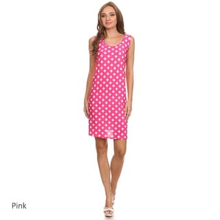 Polka Dot Polyester/Spandex A-line Sleeveless Dress