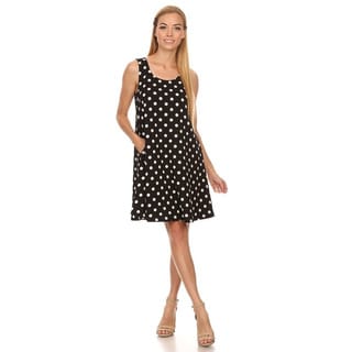 Women's Polka Dot Polyester and Spandex Sleeveless Dress