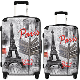 iKase 'Eiffel Tower On Newspaper' 2-piece Fashion Harside Spinner Luggage Set