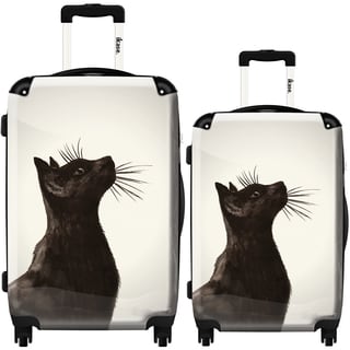 iKase 'Black Cat' 2-piece Fashion Harside Spinner Luggage Set