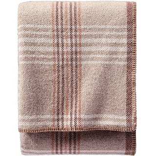Pendleton Eco-wise Taupe Plaid Wool Blanket
