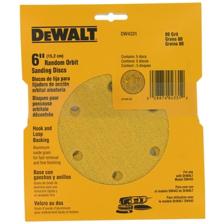Dewalt DW4331 6" 80 Grit Random Orbit Sanding Discs