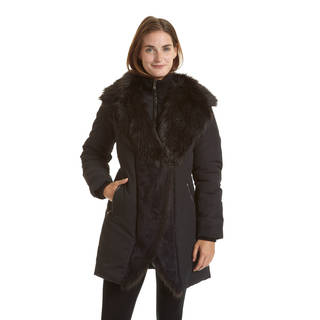 Excelled Women's Black Faux Shearling Jacket