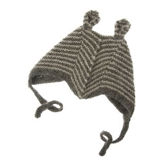 Handmade Knit Alpaca Dark Grey Baby Hat (Bolivia)