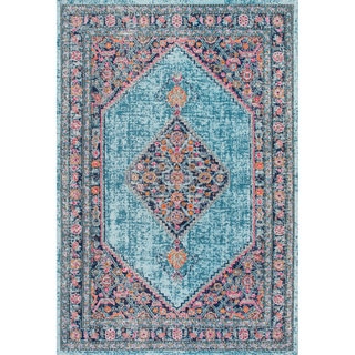 nuLOOM Vintage Persian Border Blue Rug (4' x 6')