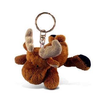 Puzzled Moose Plush Keychain