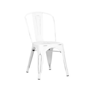 Amalfi Vintage White and Black Steel Side Chair (Set of 4)
