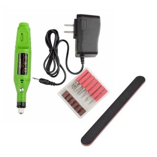 Zodaca Green 6-bit Set Pen Shape Electric Nail Art Manicure Pedicure Drill Machine/ Black Nail File Sandpaper