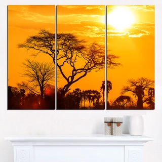 Orange Glow of African Sunset - Extra Large Wall Art Landscape