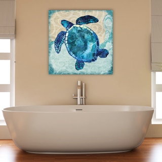 Jill Meyer 'Blues Sea Turtle' Canvas Ready to Hang Wall Art