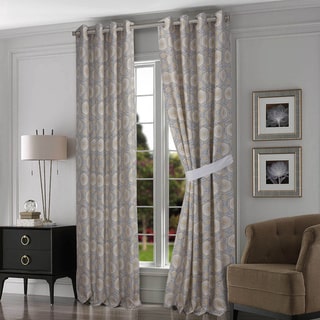 Tribeca Living Maldives Lined Cotton Grommet-top Curtain Panel Pair