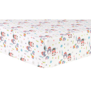 Trend Lab Winter Wishes Cotton Flannel Deluxe Fitted Crib Sheet