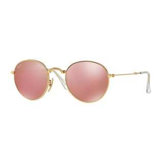 Ray-Ban Men's RB3532 50 Gold Metal Round Sunglasses