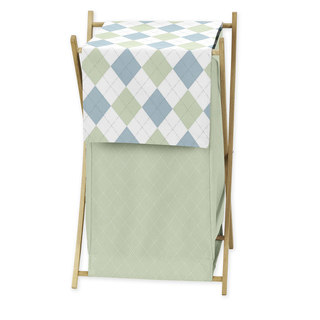 Sweet Jojo Designs Blue and Green Argyle Collection Laundry Hamper