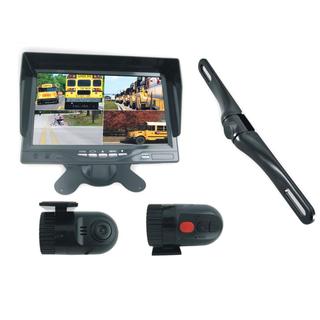 Pyle PLCMDVR72 DVR Dash Cam Vehicle Driving Video Camera & Monitor Kit Waterproof Rearview Backup Parking Camera, 2 Interior DVR