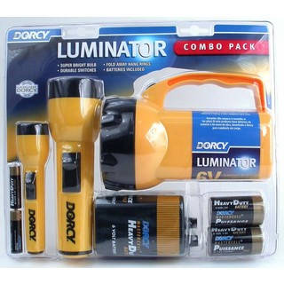 Dorcy 41-2865 6 Volt 2D and AA Cell Luminator Flashlight Combination Pac