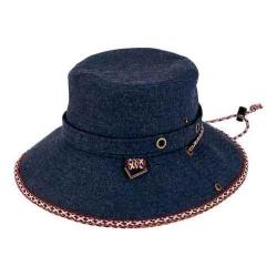 Women's San Diego Hat Company Denim Bucket Hat with Chin Cord CTH8050 Denim