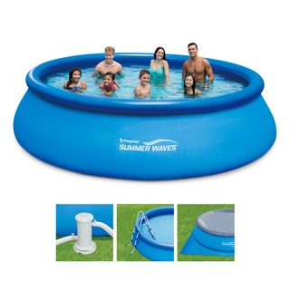15-foot Quick Set Ring Pool with Ladder, Cover, and Pump