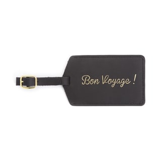 ROYCE Luxury Luggage Hang Tag ID in Genuine Leather 'Bon Voyage'
